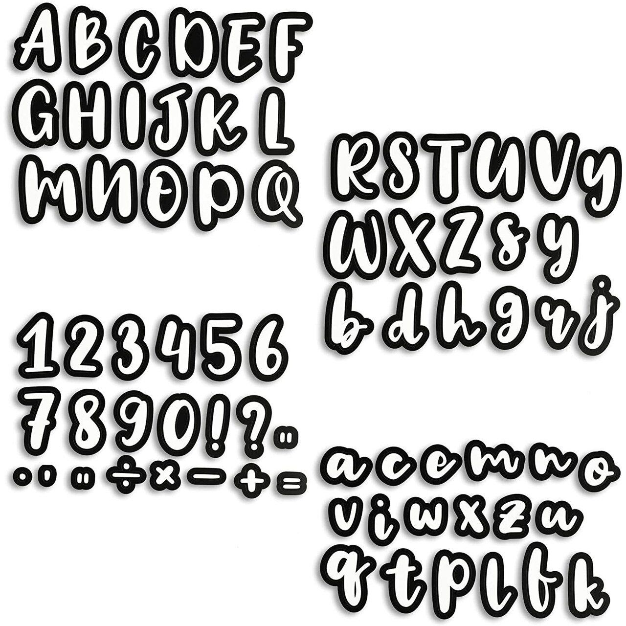 146 Piece Alphabet, Numbers, Punctuation White Cutout Letters for Bulletin Board, Classroom, Chalkboard, 3.2 Inch